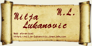 Milja Lukanović vizit kartica